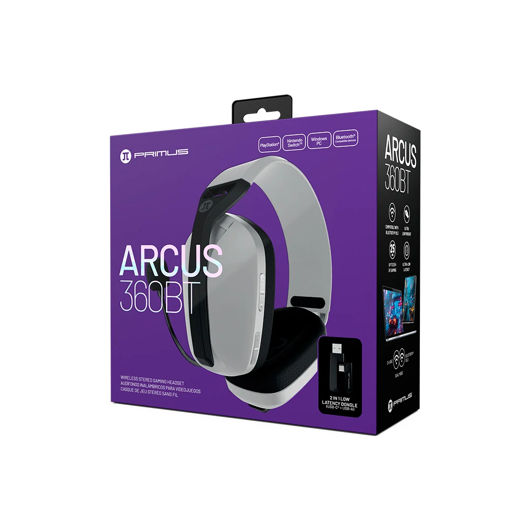 Auriculares para juegos Primus - PBH-360W - Sistema de auriculares inalámbricos - Para teléfono celular / Para computadora / Para dispositivos electrónicos portátiles / Para tableta - Inalámbrico