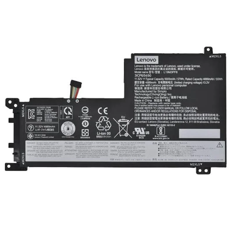 Batería LENOVO L19M3PF6 11.52v 57Wh 5-15IIL05 81YK 5-15IIL05 5-15ARE05 5-15ITL05 5-15ARE05 5 15IAL7 5 15ABA7