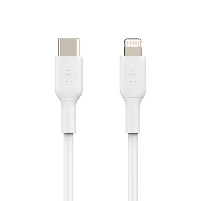 Belkin BoostCharge - Cable Lightning - 24 pin USB-C macho a Lightning macho - 1 m - blanco - fuente de potencia USB (18W)