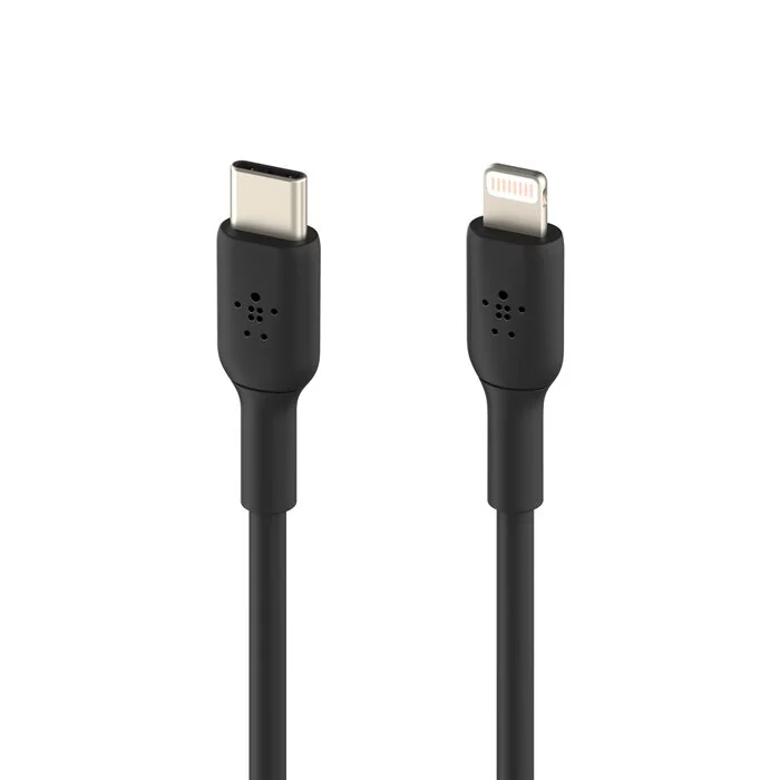 Belkin BoostCharge - Cable Lightning - 24 pin USB-C macho a Lightning macho - 1 m - negro - fuente de potencia USB (18W)