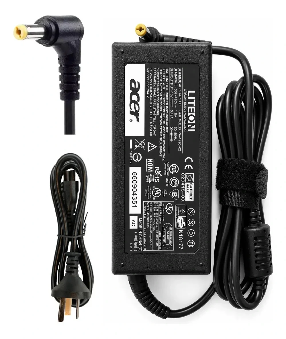 Cargador Acer 65W pUNTA GRUESA E5-571-57br E5-573-574 E5-575g-55h4