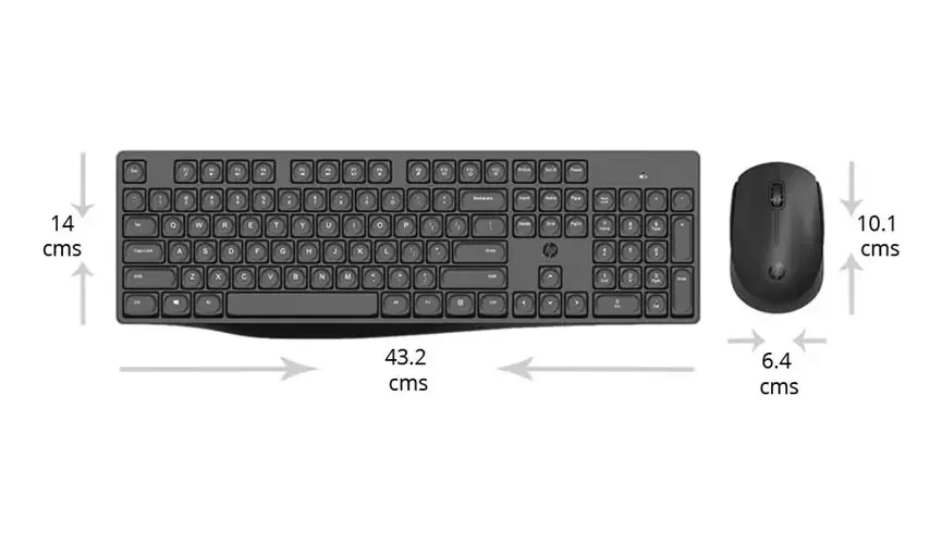 Combo de Teclado y Mouse Inalambrico HP CS10 6NY40PA#AB2 Color Negro