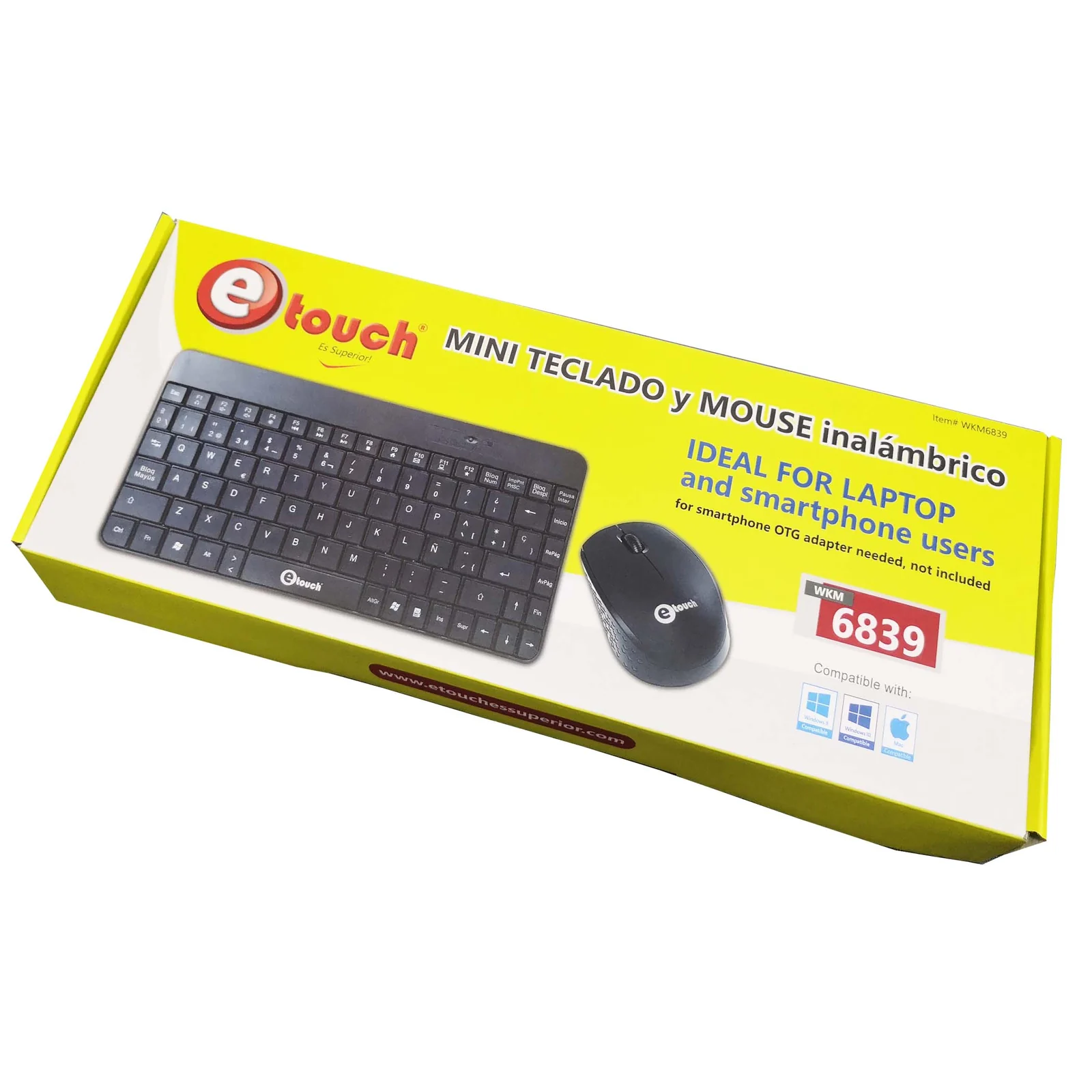 COMBO TECLADO + MOUSE INALAMBRICO MINI ETOUCH