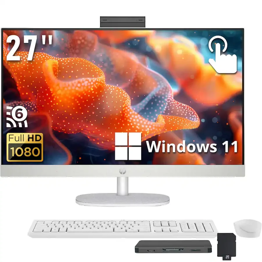 Computadora de escritorio disco duro de estado sólido: 1 Terabyte; Memoria ram: 16 Gigabyte; Sistema: Con licenciamiento; pantalla: 27 Pulgadas Pantalla lps procesador: 3.8 GigaHercio blanca