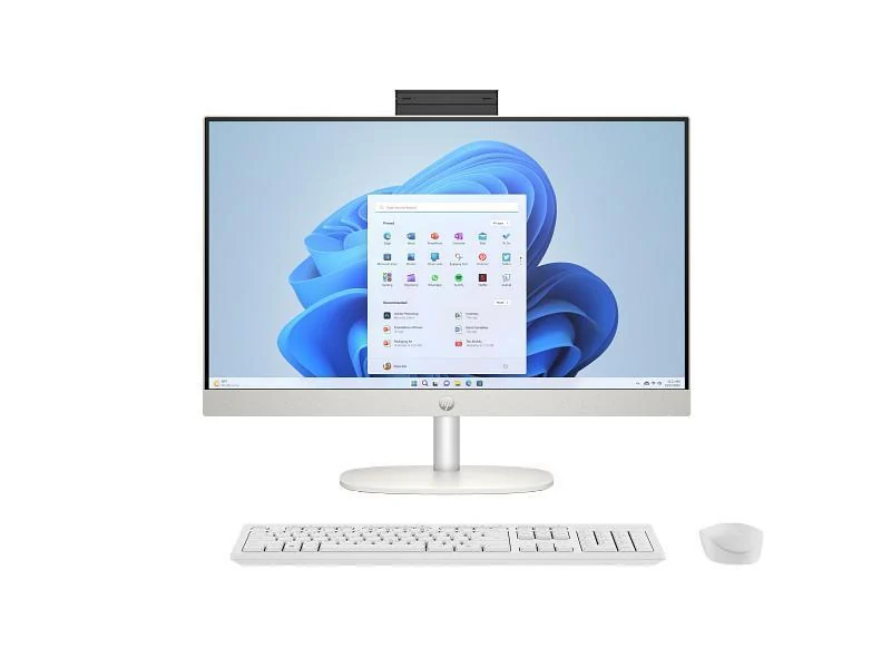 HP - Todo en uno - AMD Ryzen 5 7520U / 4,8 GHz - DDR5 SDRAM - Disco duro de 512 GB - Pantalla de 23,8" - Gráficos integrados - Windows 11 Home - Blanco - BA1V8LA#ABM