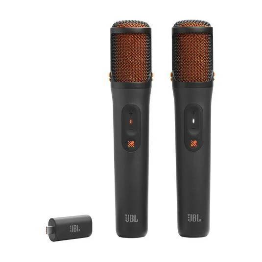JBL EasySing Wireless Microphones for PartyBox Speakers (Pair) - Black - AI technology-Eliminación de voces en tiempo real en cualquier cancion- Perfecciona tu actuación con la eliminacion de voces mediante IA Conexión perfecta: enchufar y cantar- Sonido