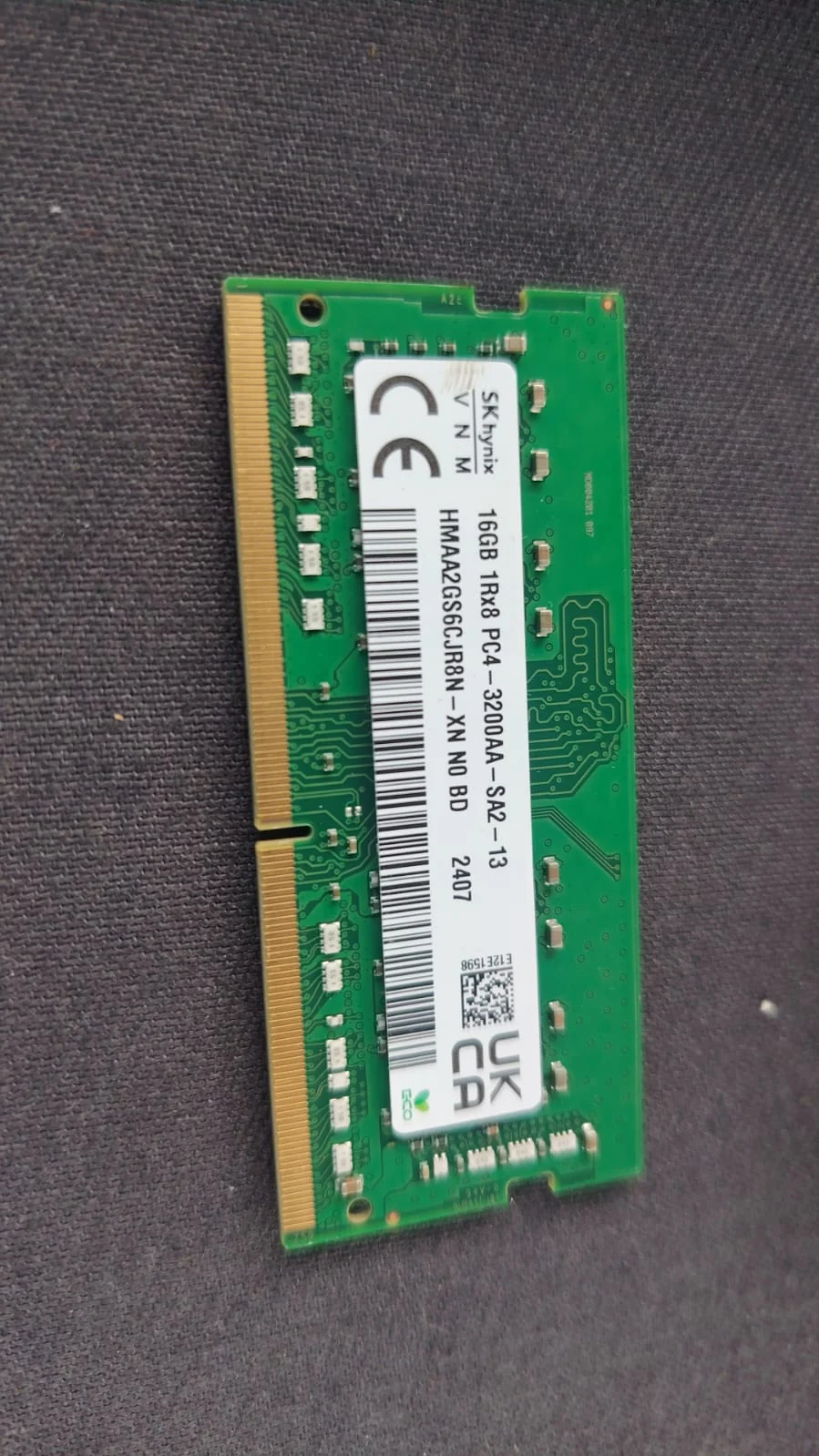 Memoria RAM Laptop SK Hynix 16GB DDR4 3200MHz PC4-3200AA SODIMM