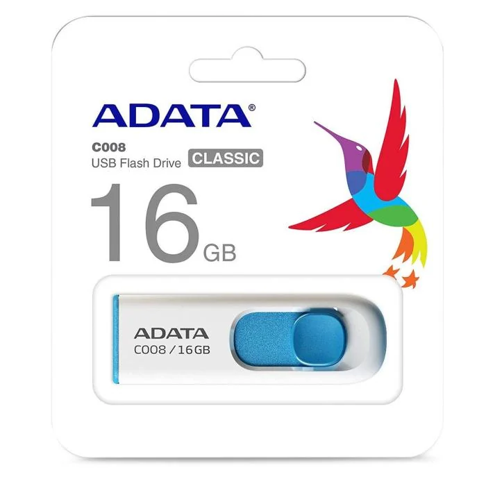 MEMORIA USB ADATA C008 16GB BLANCO-AZUL