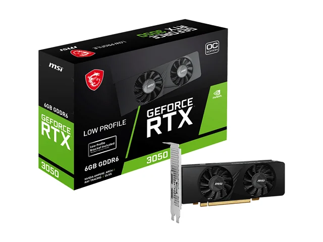 MSI - GeForce RTX 3050 LP 6G OC - PCI Express 3.0 x16 (modo x4) - NVIDIA - NVIDIA GeForce RTX 3050 - GDDR6 SDRAM - DisplayPort / HDMI