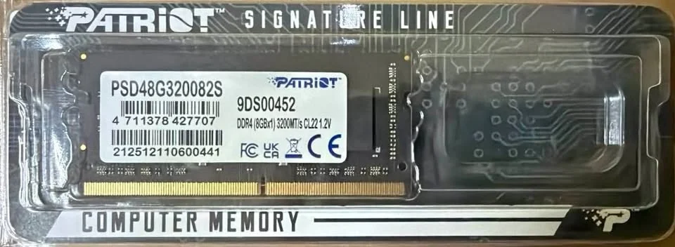 Patriot, Memoria, Signature DDR4 SODIMM, 8GB, 3200MHz, CL22, PSD48G320082S
