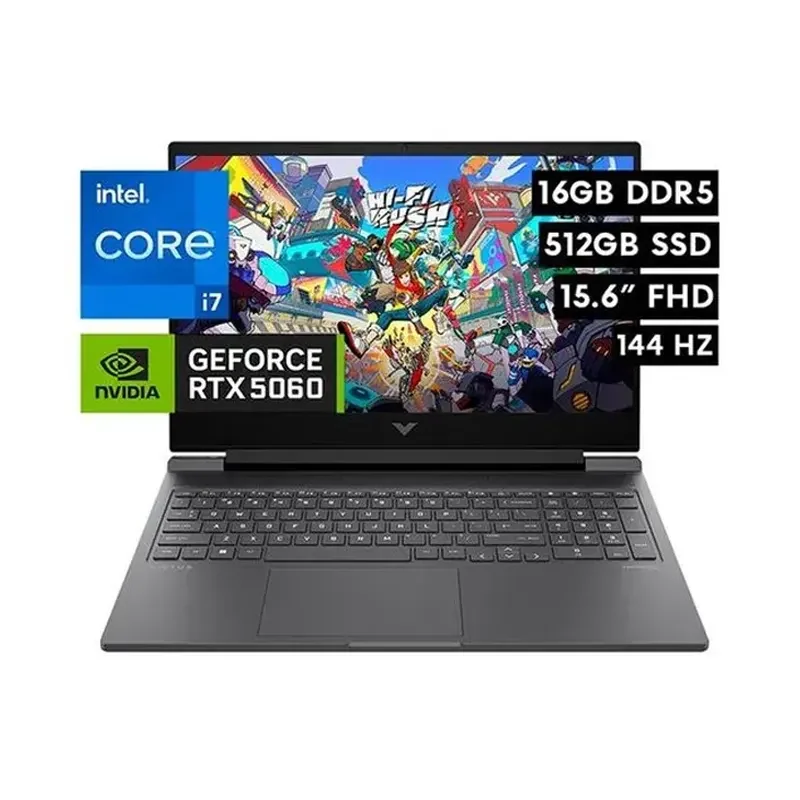 HP, Victus, i7-13620H, 16GB, SSD 512GB, RTX 5060, 15.6″ FHD, W11 Home, Black, US