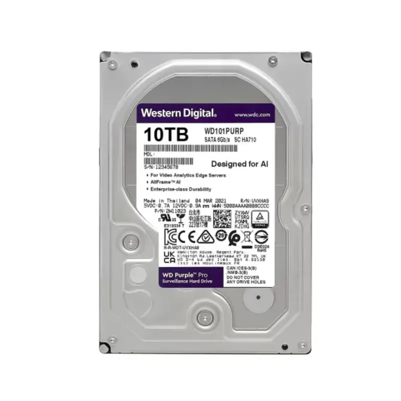 Wester Digital, Disco Duro de 10TB, 3.5″ Sata 6Gb/s, Para PC WD102PURP