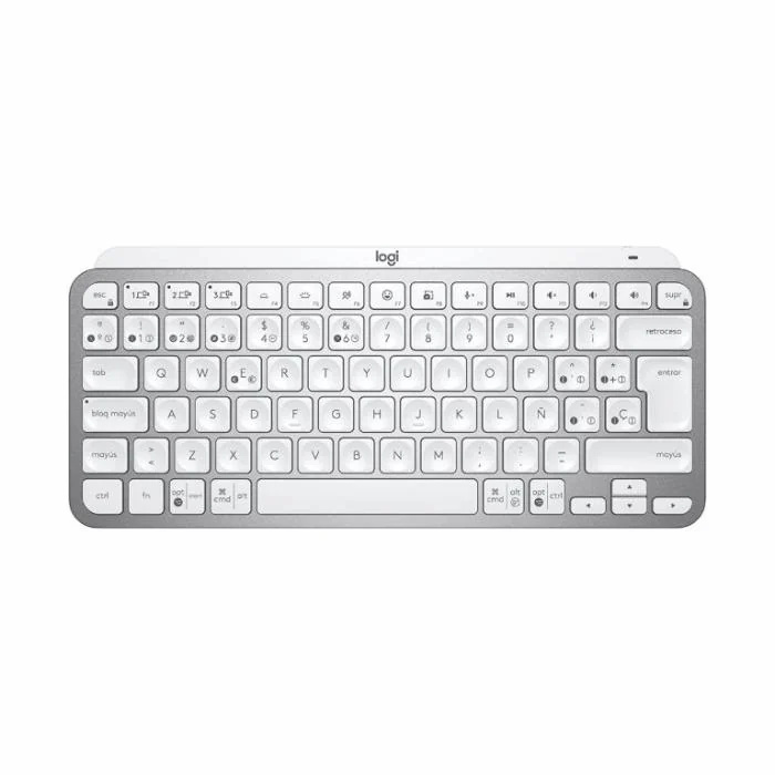 Logitech MX Keys Mini - Teclado - Inalámbrico - Español - USB / Bluetooth 5.0 / Bluetooth - Ergonomic Design - Gris pálido