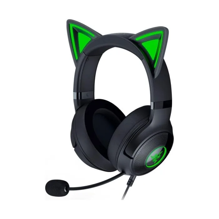 Razer Kraken Kitty V2 - Auricular - tamaño completo - cableado - USB - aislamiento de ruido - negro