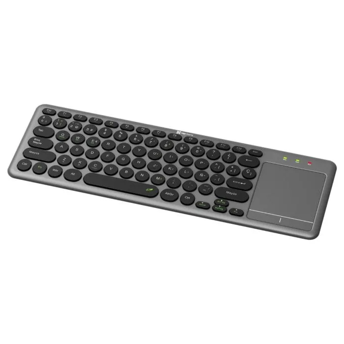 Klip Xtreme - Teclado - Español - Inalámbrico - 2,4 GHz / Bluetooth 5.0 - Gris / Negro - Conexión dual / Panel táctil