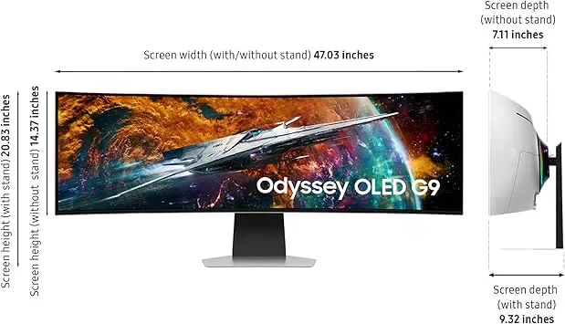 Odyssey OLED G9 (G95SD) Monitor Gaming Curvo 49", QHD HDMI 240Hz