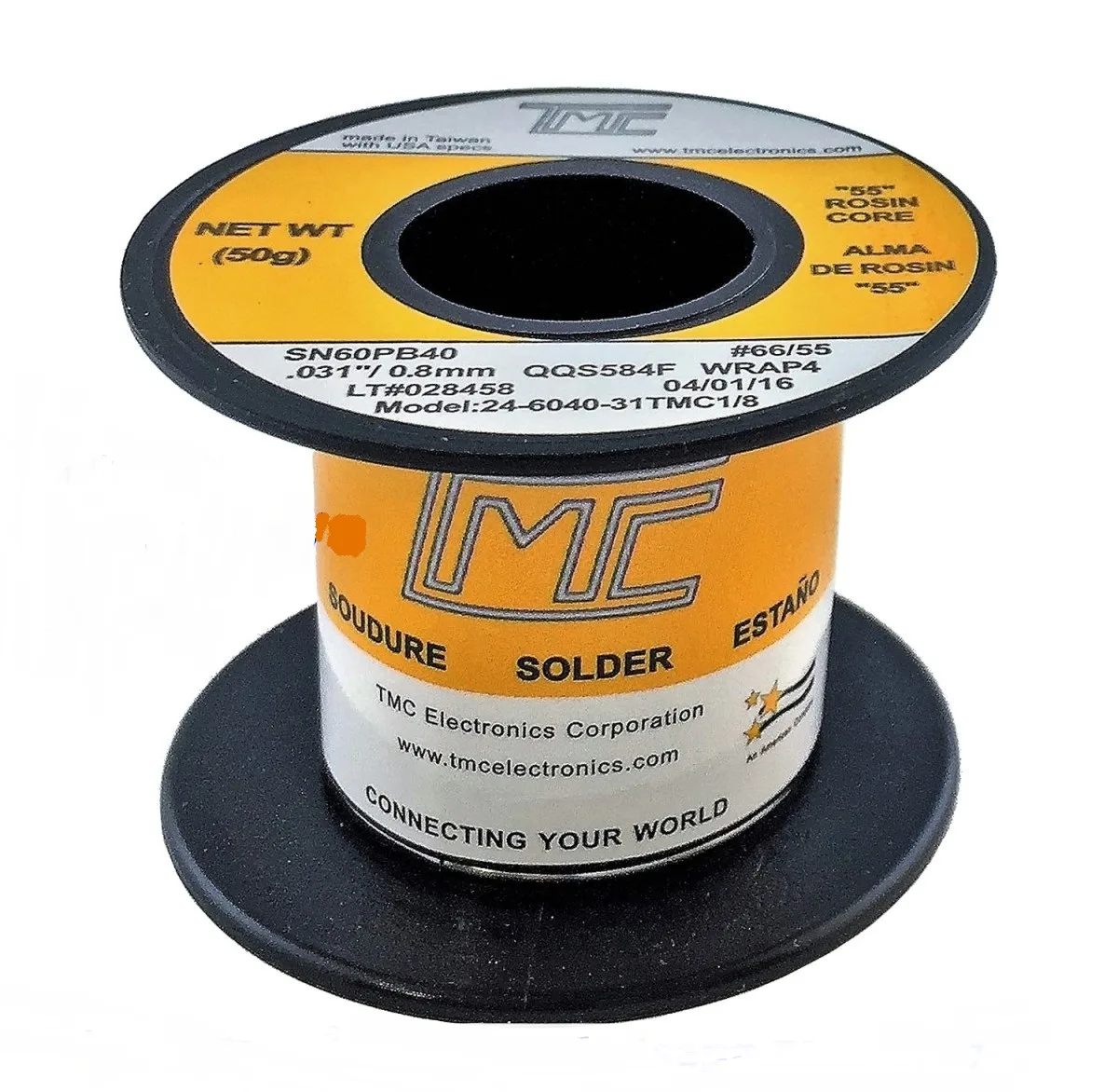 ROLLO DE ESTAÑO DE 0.8MM, 60/40, MARCA TMC