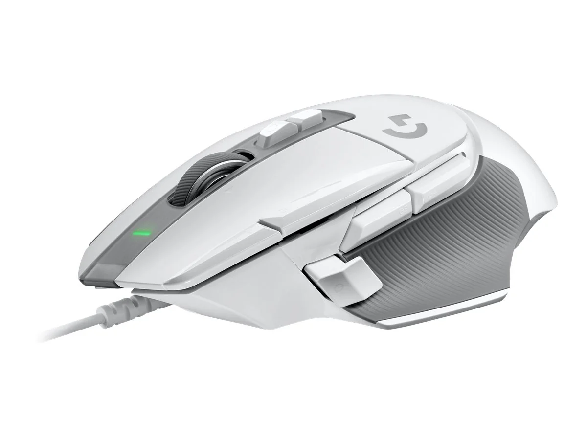Ratón para juegos con cable Logitech G502 X - Interruptores primarios óptico-mecánicos híbridos LIGHTFORCE, sensor de juegos HERO 25K, compatible con PC - macOS/Windows - Blanco - Ratón - óptico - cableado - USB - blanco