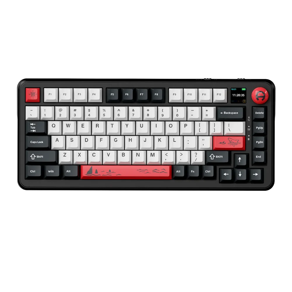 Teclado mecanico, Ajazz AK820 Max Plus, rojo con negro