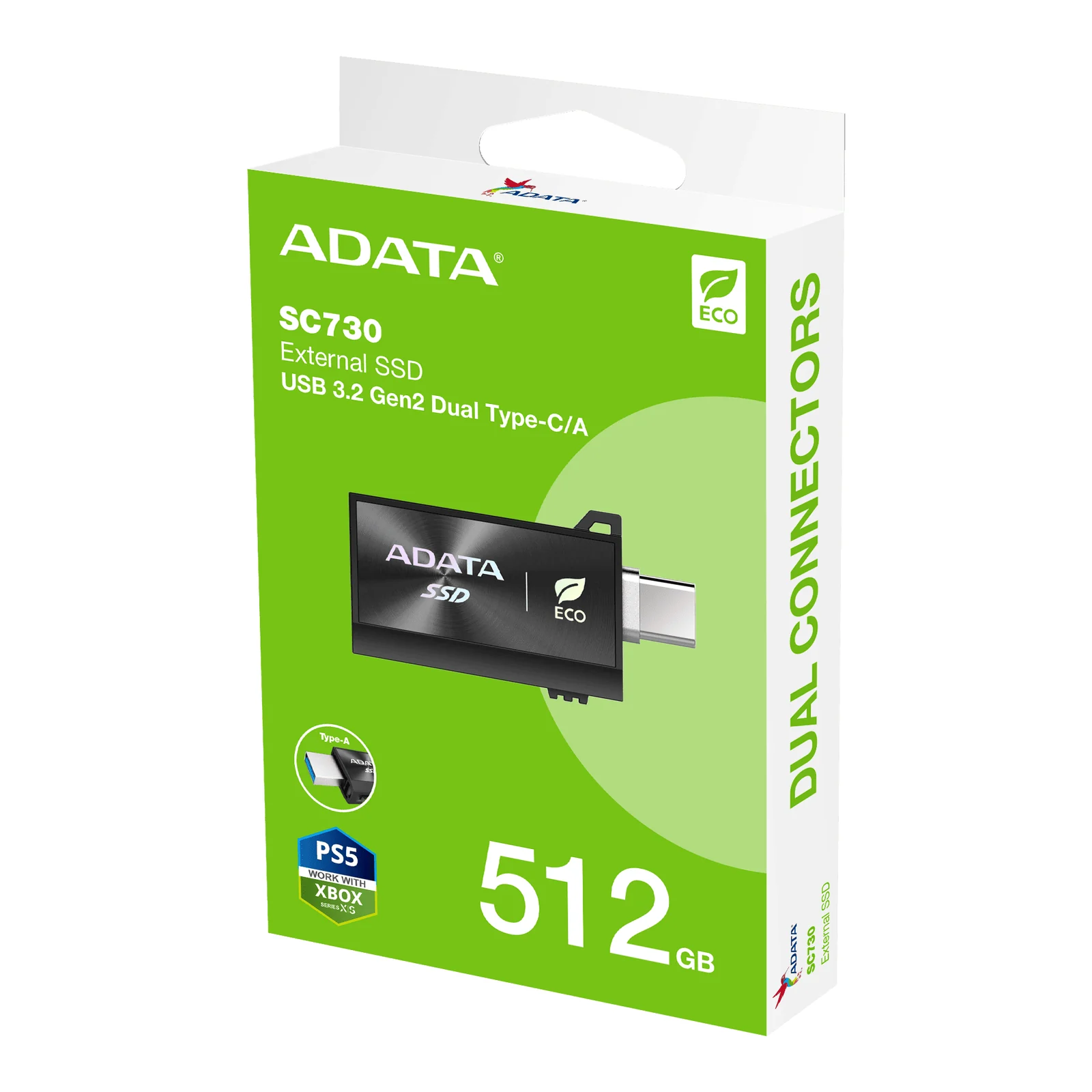 UNIDAD ESTADO SOLIDO EXTERNA ADATA SC730 512GB NEGRO USB-C