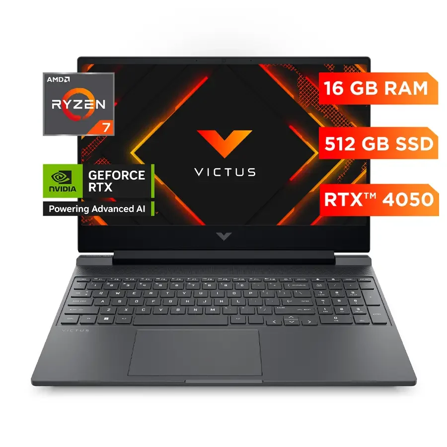 Victus 15-fb3021la – AMD Ryzen 7, 16GB, NVIDIA RTX 4050, 512GB, Pantalla 15.6″ FHD 144 Hz, Windows 11 Home