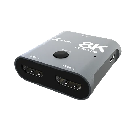 Xtech - Conmutador bidireccional HDMI 8K de 2 puertos - Aleación de aluminio XHA-440