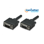 Cable de vídeo VGA Manhattan de 11 cm con blindaje divisor VGA macho a 2 cables hembra niquelado