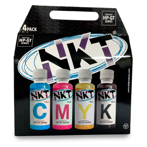 Kit de Botellas de Tinta NKT de 100ML Para HP Serie GT 4 Colores