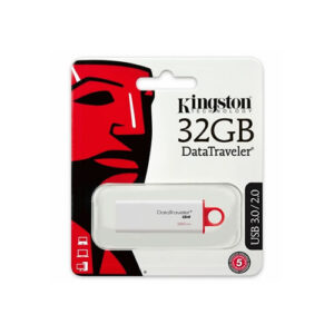 Memoria USB Kingston DT G4 de 32GB Color Blanco con Rojo