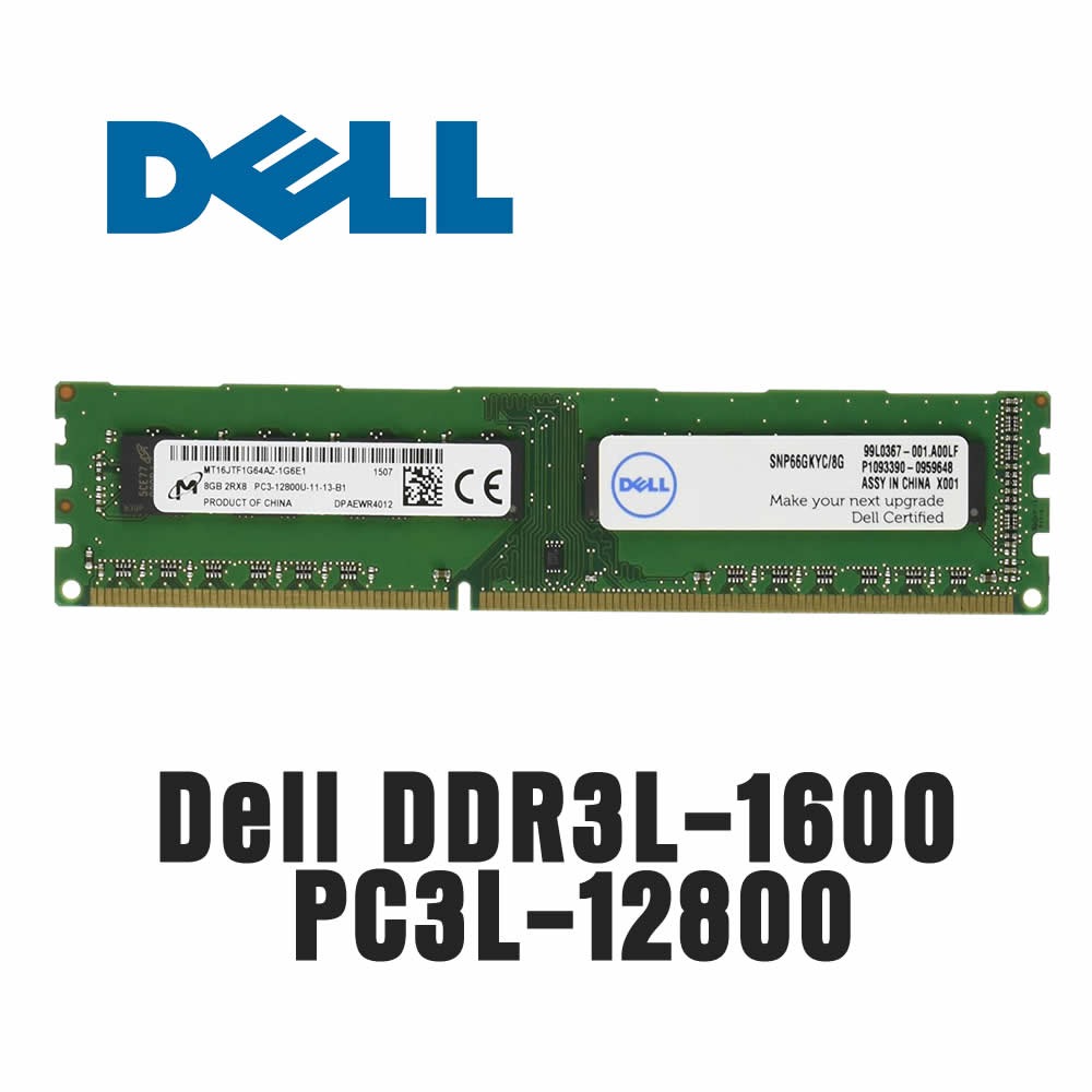 Dell DDR3L-1600 PC3L-12800 de 8 GB de 240 pines no ECC sin búfer 2Rx8 1.35 voltios P N SNPVR648C 8G