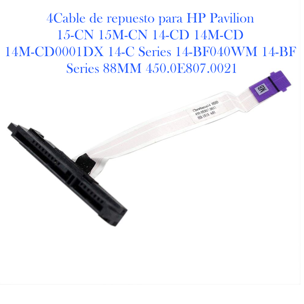 Cable de repuesto para HP Pavilion 15-CN 15M-CN 14-CD 14M-CD 14M-CD0001DX 14-C Series 14-BF040WM 14-BF Series 88MM 450.0E807.0021-3
