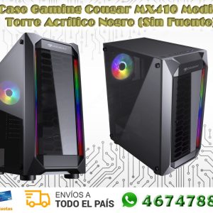 Case Gaming Cougar MX410 Media Torre Acrílico Negro (Sin Fuente)
