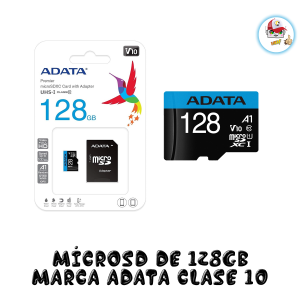 ADATA 128 GB Tarjeta de Memoria Micro SDXC con Adaptador Color Negro con Azul A1 (Clase 10)
