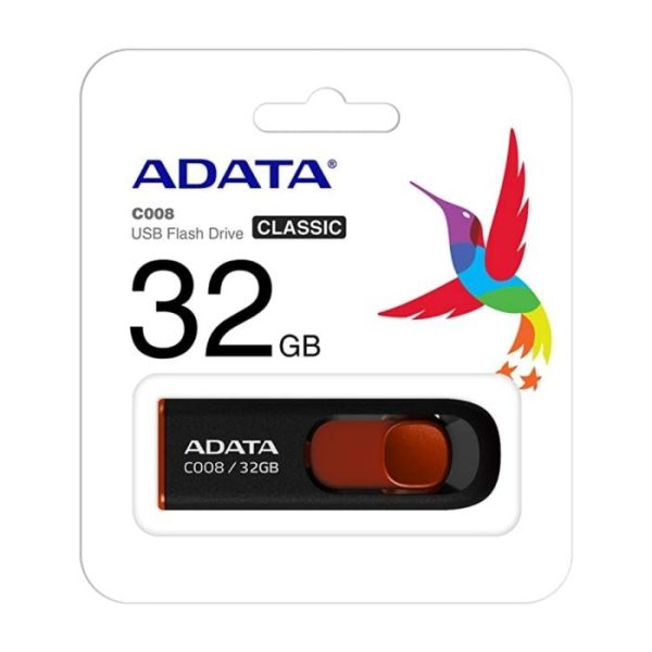 Adata C008 Memoria USB 2.0 de 32GB Negro Rojo 3C3F5FDB28