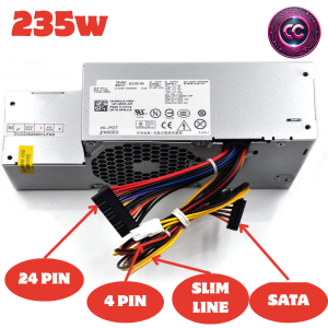 Fuente de alimentación de 235 W para sistemas de factor de forma pequeño (SFF) DELL Optiplex 580, 760, 780, 960 y 980 R224M, PW116, FR610, RM112, WU136, 67T67