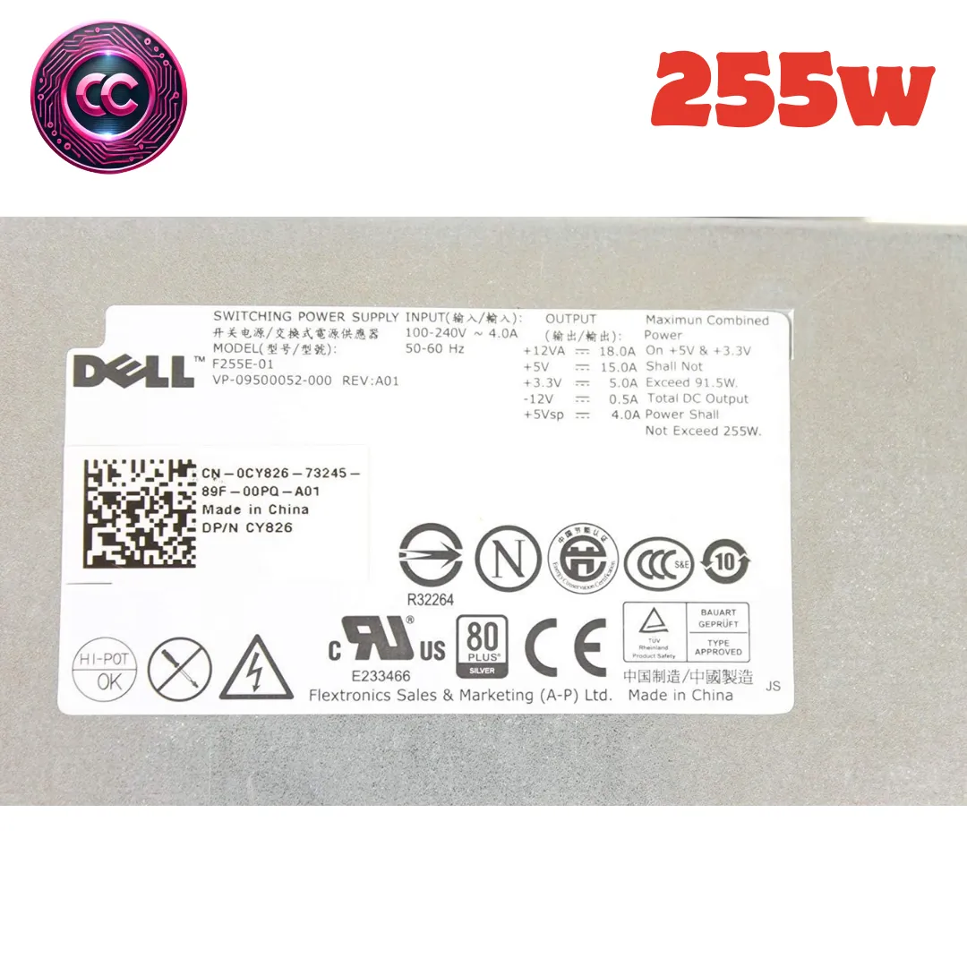 Dell Fuente de alimentación de escritorio Optiplex 760 780 960 PSU F255E-01 V6V76