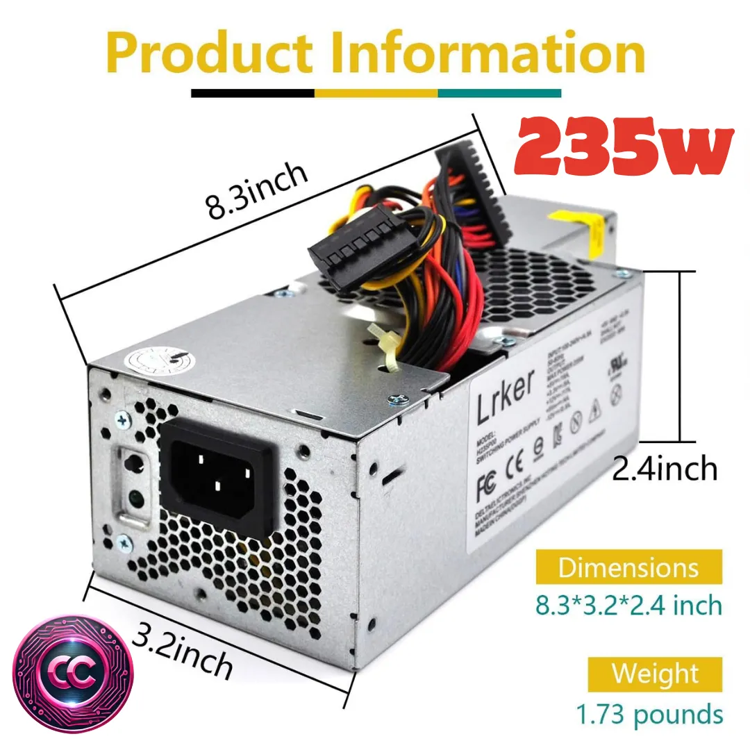 Fuente de alimentación de 235 W para sistemas de factor de forma pequeño (SFF) DELL Optiplex 580, 760, 780, 960 y 980 R224M, PW116, FR610, RM112, WU136, 67T67