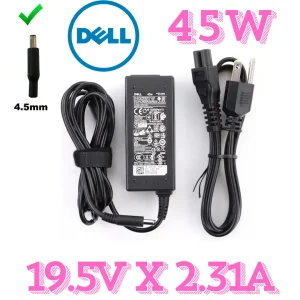 Cargador Dell Original 45W 19.5V 2.31A Punta Delgada | Ideal para Inspiron, Latitude | Guatemala