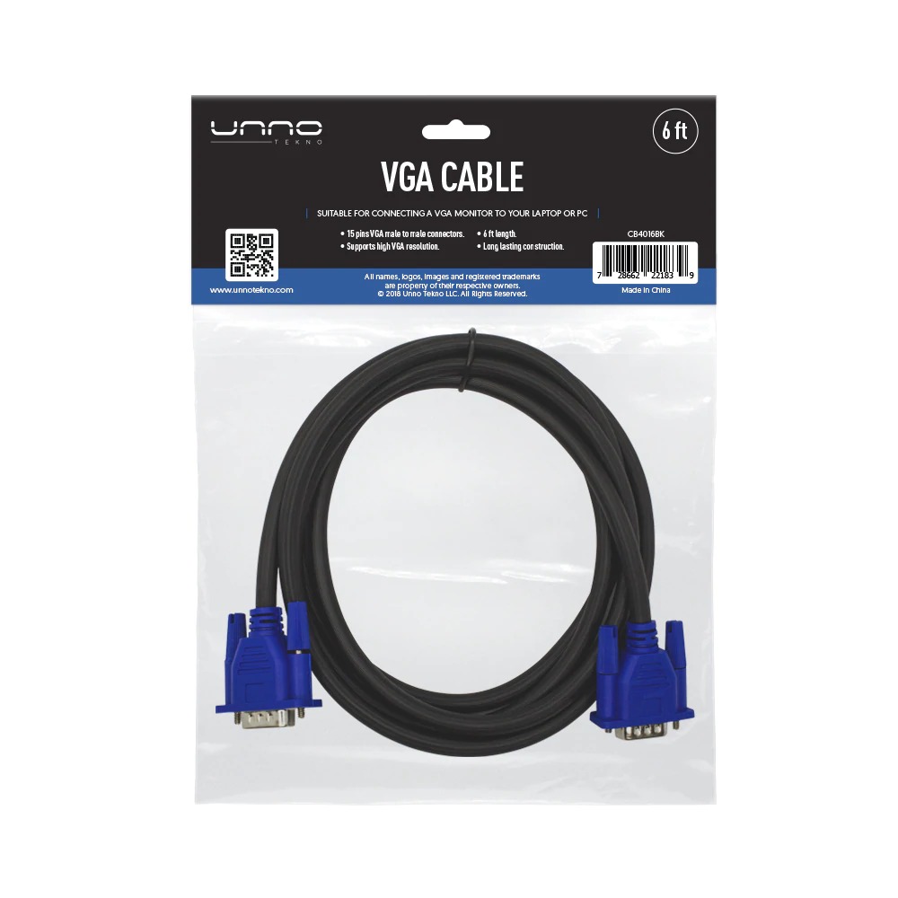CABLE VGA 6 PIES MARCA UNO CB4016BK