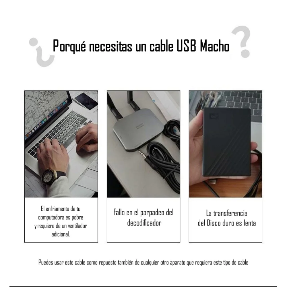 Cable USB Macho a macho