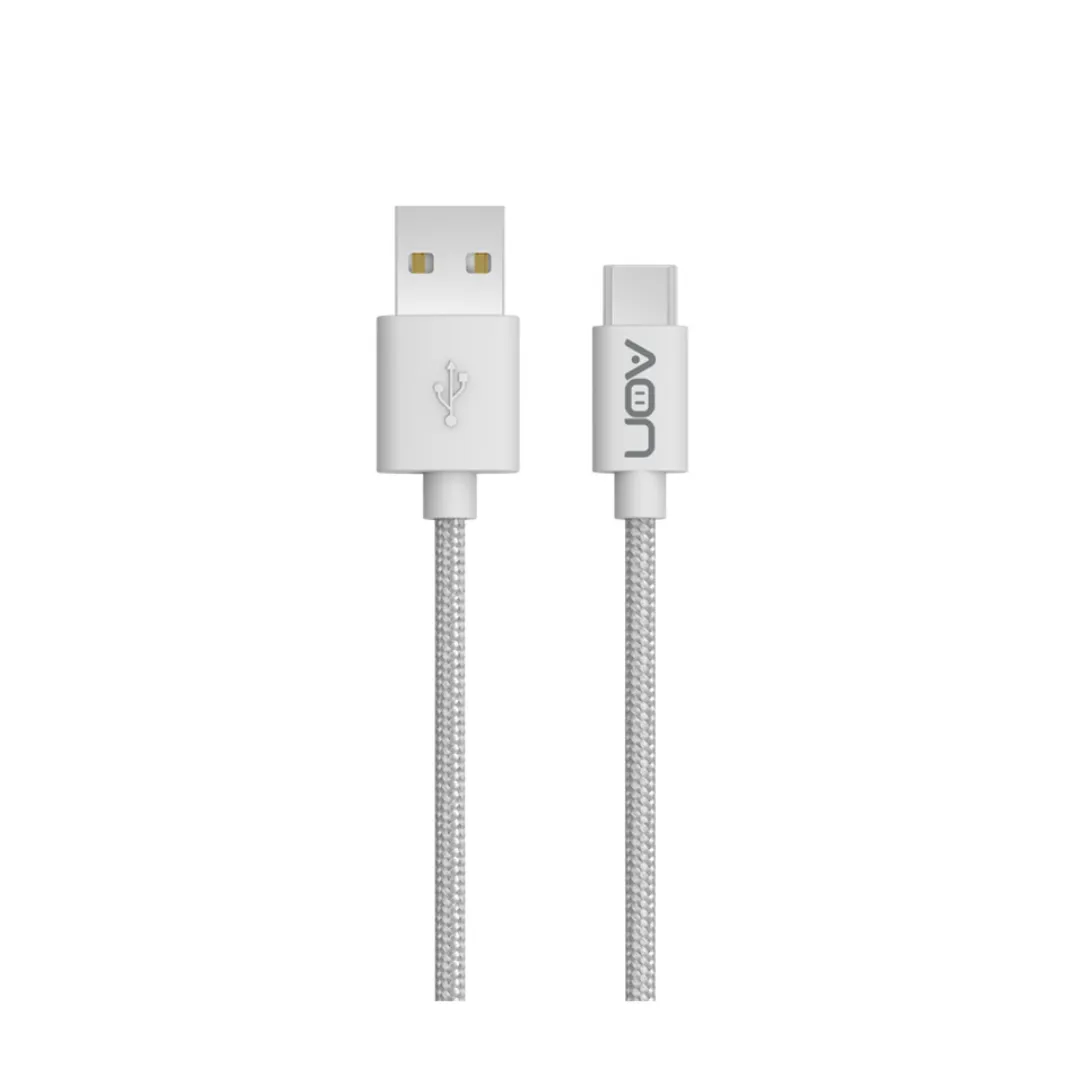 Cable USB a USB-C AON AO-CB-4001 3.5 Metros Trenzado Blanco