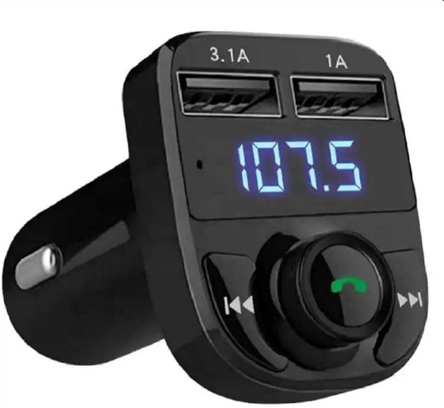 Cargador de coche Bluetooth Wisdomup con 2 cargadores USB 3.1A y mando a distancia CZ-01