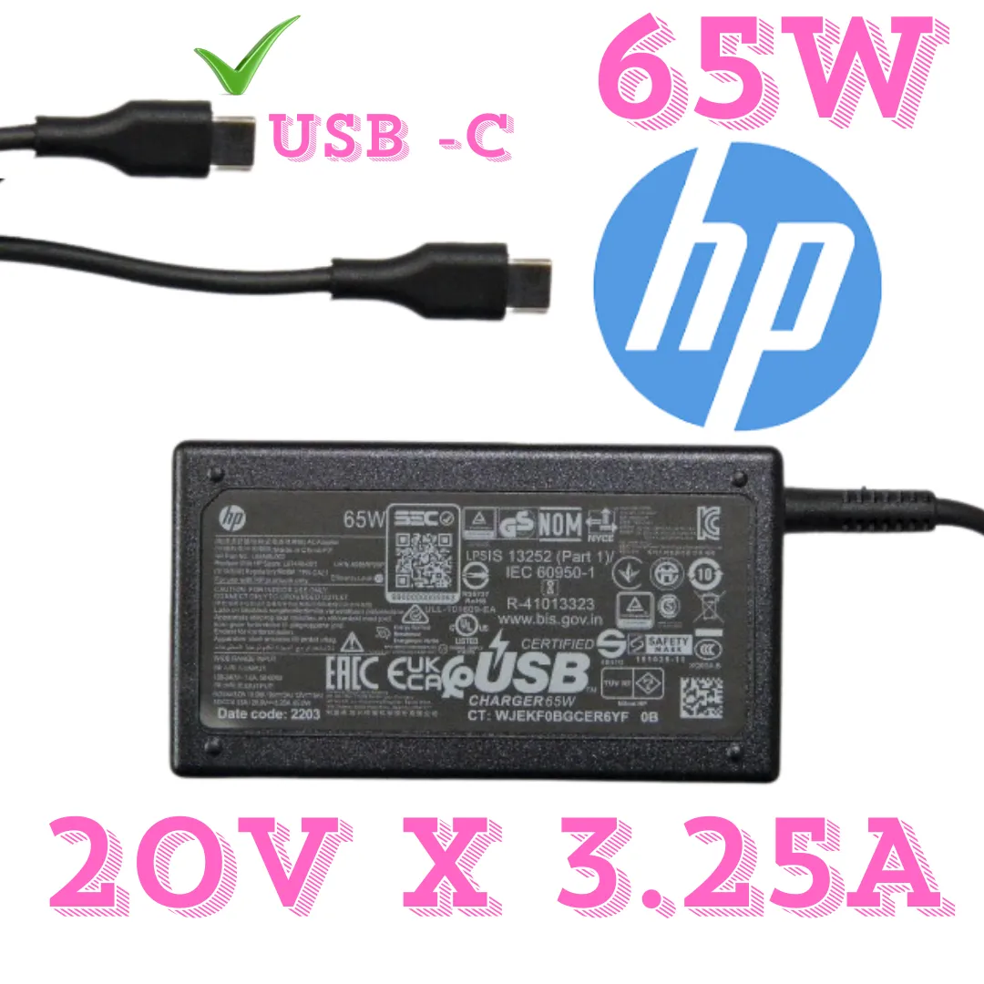 cargador HP USB-C 65W original