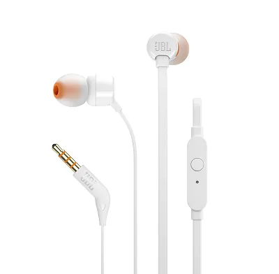 JBL T110 – Auriculares internos con micro – en oreja blanca