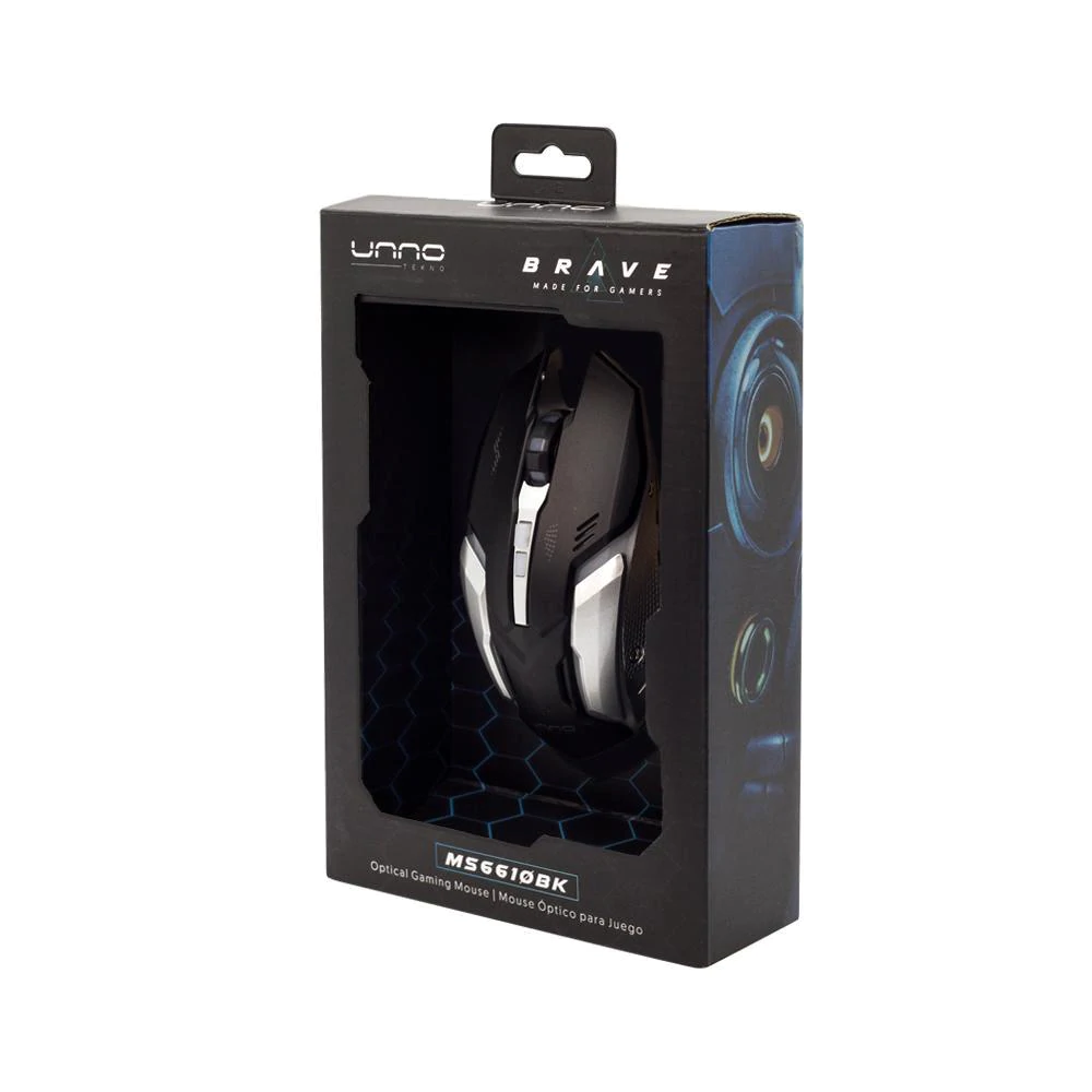 BRAVE RATÓN ÓPTICO USB PARA JUEGOS MS6610BK