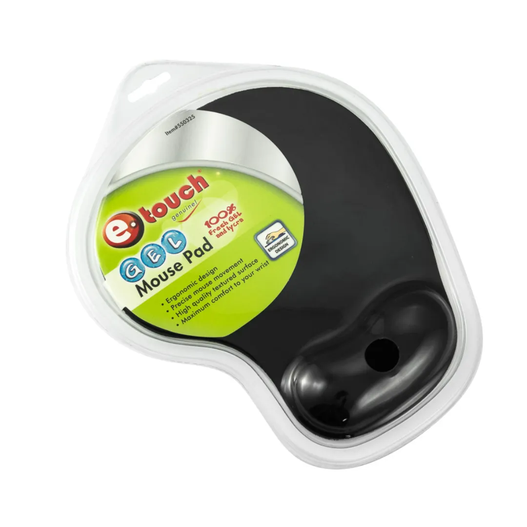Mousepad con Gel Reposamuñecas Negro