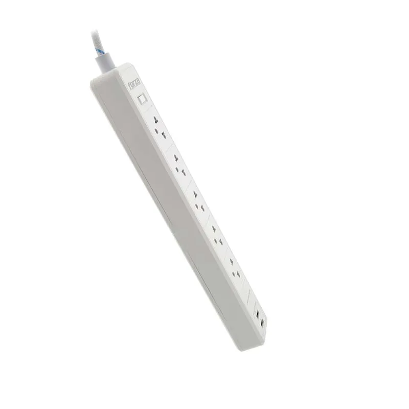 Supresor de Picos Forza 5 Tomas 110V/220V – Color Blanco