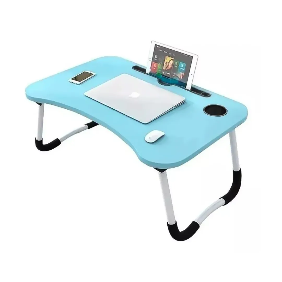 Mesa Plegable Portátil Notebook Multifuncional Cama Celeste
