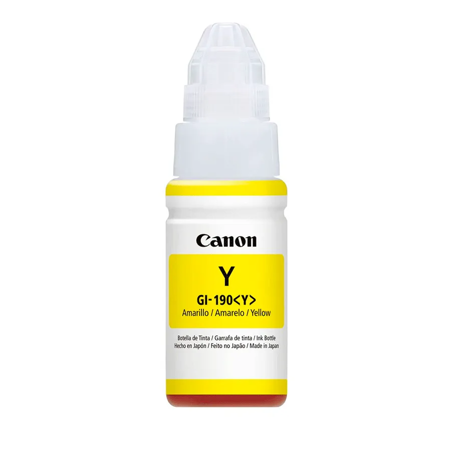 Botella de Tinta Canon GI-190Y Amarillo 70ml