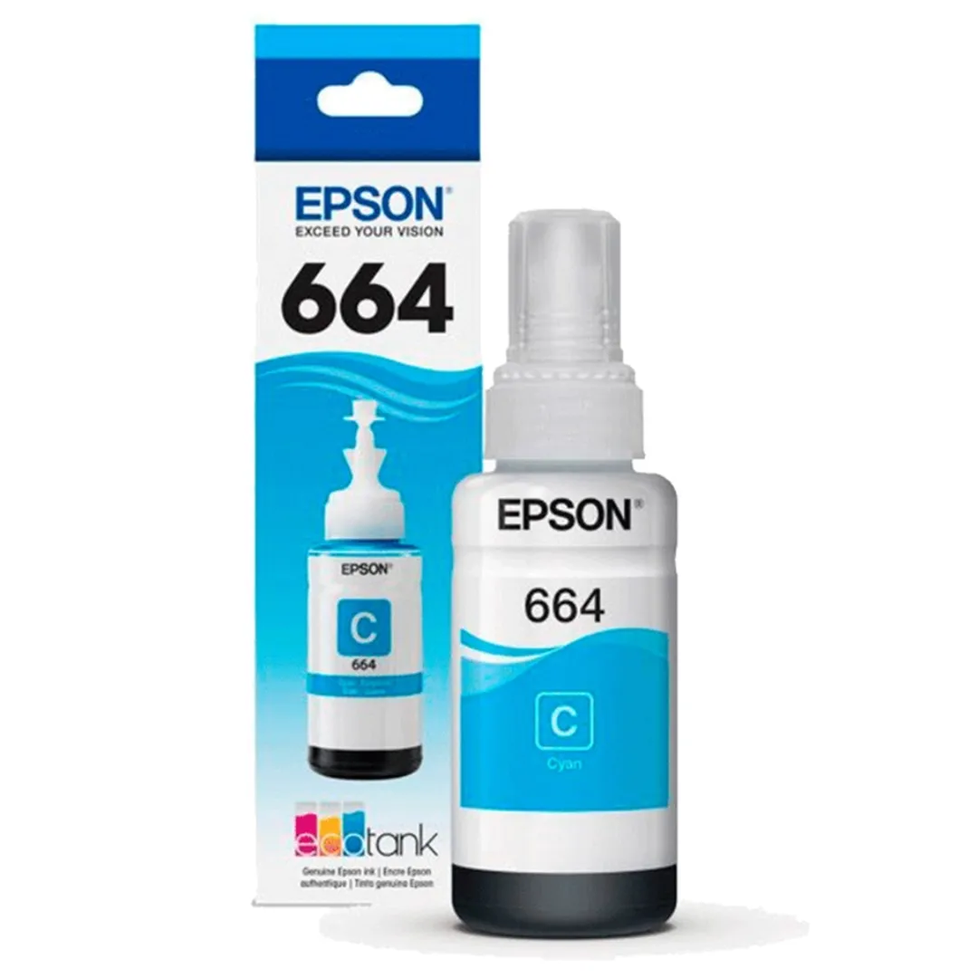 Botella de Tinta Epson T664 Cian 70ml